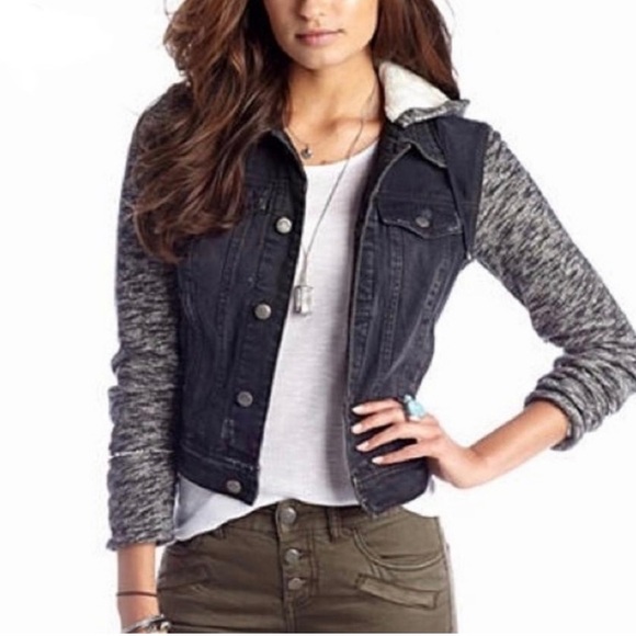 Free People Boho Grunge Hooded Denim Sweatshirt Streetwear Jacket - Picture 4 of 13